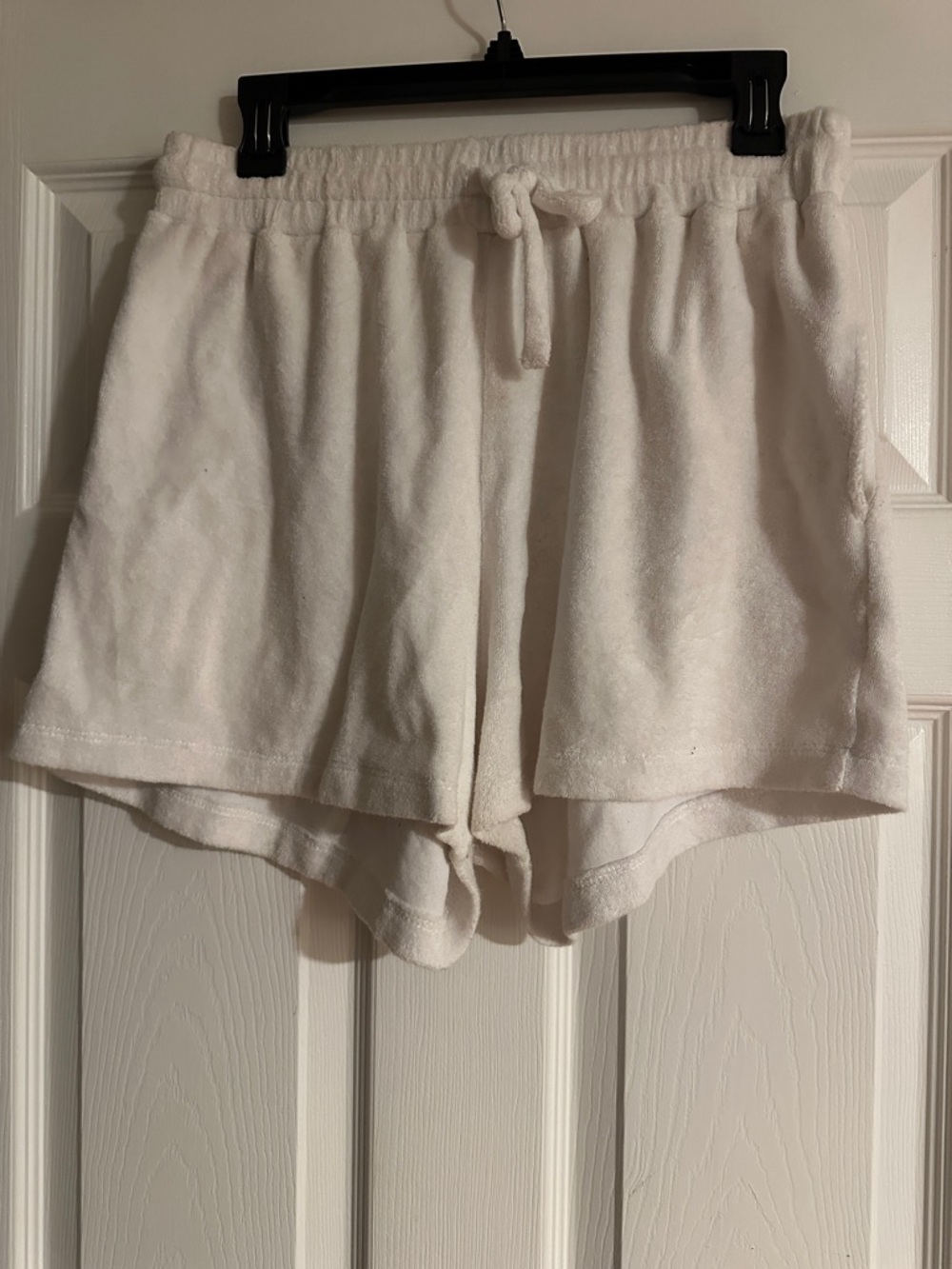 Daily Drills White Terry Cloth Lounge Shorts